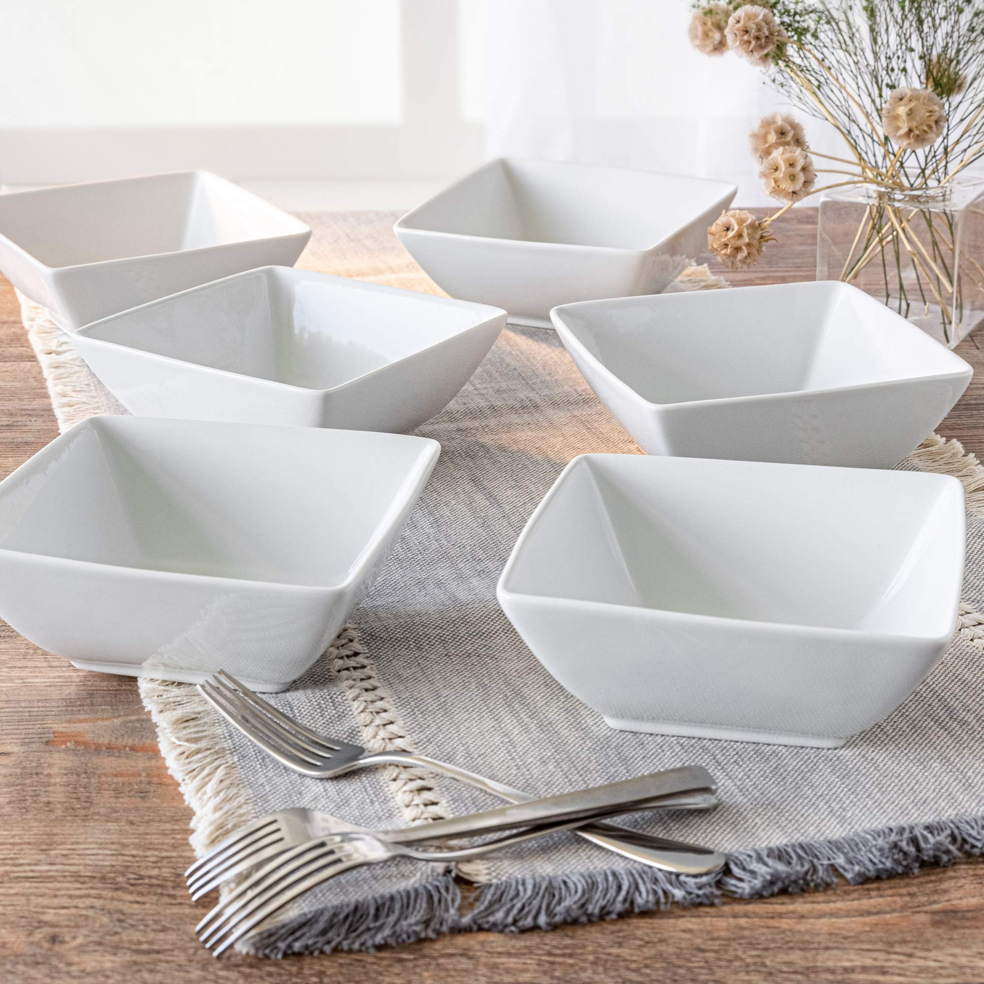 Ceramic Square Bowl Porcelin 18cm Pack Of 4Pcs